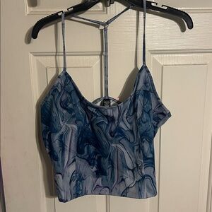 Victoria’s Secret Blue and White Marble Print Tank Top